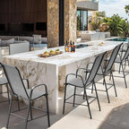 VINGLI Set of 4 Stackable Outdoor Bar Stools – Sling Chairs - Image 8