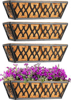 2 Pack 14 Inch Window Boxes Planters Railing Planter Box - Image 5