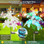 Garpar Solar Lily Lights with Swaying Butterflies, Upgraded Garden Solar Lights - Image 2