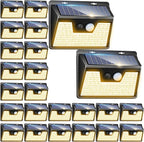Peasur Solar Lights Outdoor Waterproof, Warm White Motion Sensor Lights Dusk to by Peasur
