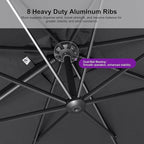 PURPLE LEAF 9' X 11.5' Rectangle Patio Umbrella - Image 4