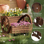 Wooden Wagon Planter Flower Cart - Image 4