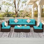 NICESOUL 8 Piece Outside Furniture Set, 29.3'' High Back Deep Seating Wicker - Image 9