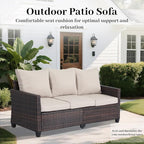 Rattan Outdoor Sofa 3-Seater - Image 5
