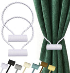 Hion Magnetic Curtain Tiebacks White 2pcs, Curtain Tiebacks Buckles Holdbacks by Hion