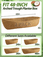 48in Arched Coco Liners for Window Planter Box - Image 4