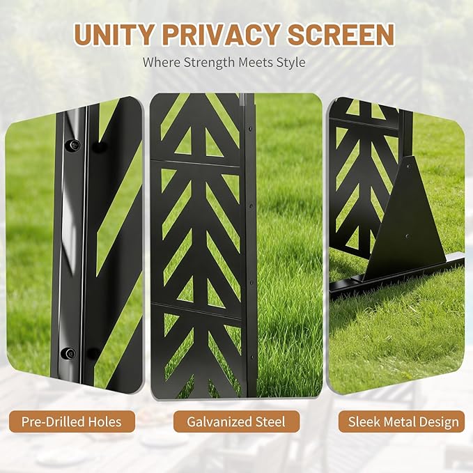 VINGLI Privacy Fence Panels, 72H’’ x 47W’’ Metal Privacy Screen Freestanding - Image 6