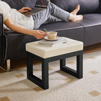 IBUYKE 16 Inch Small Foot Stool Ottoman, Rectangle PU Faux Leather Foot Rest - Image 7
