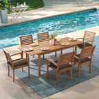 OC Orange-Casual Stackable Patio Dining Chairs Set of 2, Outdoor Acacia Wooden - Image 4