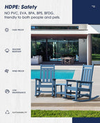 KINGYES Oversized Outdoor Rocking Chair Set of 6, All-Weather Patio Rocking - Image 7
