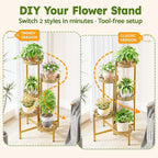 Tall Plant Stand Indoor Outdoor, Corner Metal Flower Pot Stands - Image 4