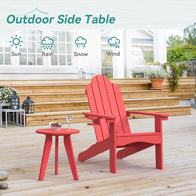 HDPS Outdoor Side Table, Small Round Side Table Weather-Resistant, Outdoor Side - Image 4