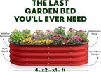 Plant & Plot Galvanized Raised Garden Beds Outdoor // 4×2×1 ft Planter Raised - Image 4