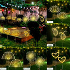 Solar Garden Lights Outdoor Waterproof, 2 Pack 120 LED Solar Firework Lights - Image 4