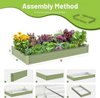 2PCS 8x4x1FT Galvanized Raised Garden Bed, Galvanized Planter Raised Garden - Image 4