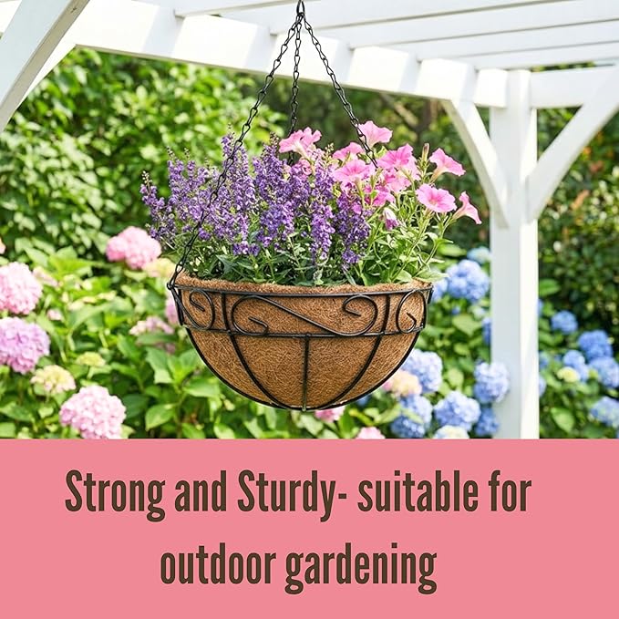 LaLaGreen Hanging Planter for Outdoor Plants Black Hanging Baskets - Image 4
