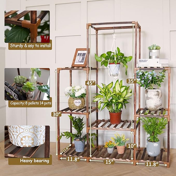 Uneedem Plant Stand Indoor Outdoor Tall Shelf - Image 3