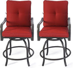 Kozyard Isabella Outdoor Swivel Bar Chairs, Counter Height Patio Bar Stools Set by Kozyard