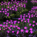 Kohlrabi Solar Garden Lights Outdoor, 2 Pack 20 LED Solar Pink Firefly Lights - Image 4