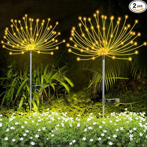 2 PCS Solar Firework Light, Outdoor Solar Garden Decorative Lights 120 LED by YOTOZU