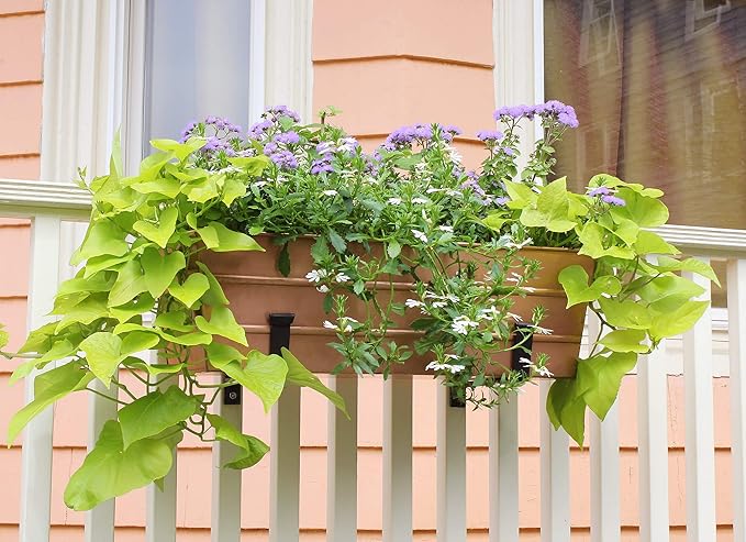 Achla Designs C-20C Copper Plated Flower Box, Medium Window Flowerbox Planter - Image 4