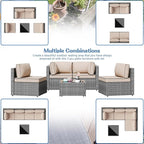 Shintenchi 5 Pieces Outdoor Patio Furniture Sets, Patio Sectional Sofa Couch - Image 4