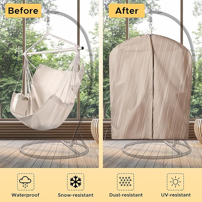 Miztli Hammock Chair with Hanging Chair Cover – 2 Cushions, Steel Spreader Bar - Image 2