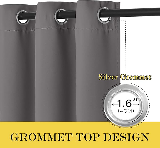 NICETOWN Blackout Bedroom Curtain 63 inch Long - Image 3