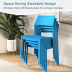 VECELO 4 Pack Stackable Dining Chairs, Plastic Patio Chairs - Image 4