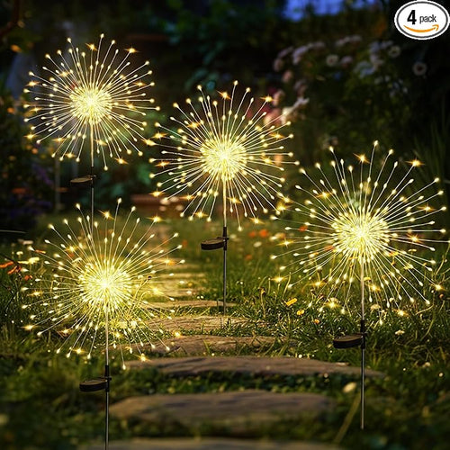 4 Pack Solar Firework Lights 200 LED Create Magical Nights, Waterproof by colcutee