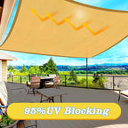 HappyTrends Sun Shade Sail, Heavy Duty UV Protection Beach Shade Canopy Wind - Image 3