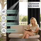 Black Outdoor Curtains for Patio Waterproof - Image 3