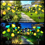 Upgraded Solar Garden Lights, 4 Pack Outdoor Solar Lights, New Round Panel - Image 4