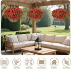 Artificial Hanging Flower for Outdoors, Fake Hanging Basket for Outside - Image 5