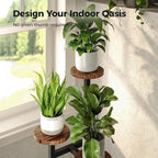Bamworld Corner Plant Stand Indoor Metal Wood Plant Shelf Outdoor Tall Plant - Image 5