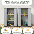 Aoxun 2.5’x1.5’ Outdoor Storage Cabinet, Outdoor Metal Storage Shed - Image 6