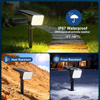 LANSOW Solar Spot Lights Outdoor Waterproof IP67, Solar Landscape Spotlights - Image 4
