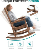 SERWALL Outdoor Rocking Chair, Oversized Rocking Chair - Image 7