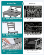 SERWALL Outdoor Dining Chairs Set of 4, All-Weather HDPE Patio Chair - Image 4