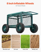 VEVOR Rolling Garden Cart with Seat, Metal Rolling Garden Work Seat with Wheels - Image 2