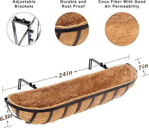 4pcs 24" Window Box Deck Railing Planter - Image 2