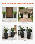 VEVOR Set of 2 Tall Planters for Outdoor Plants 22 inch, Modern Planters for - Image 6