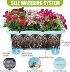 Self-Watering Rectangle Planter Boxes 8-Pack, 15.7-Inch Window Box Planter - Image 2