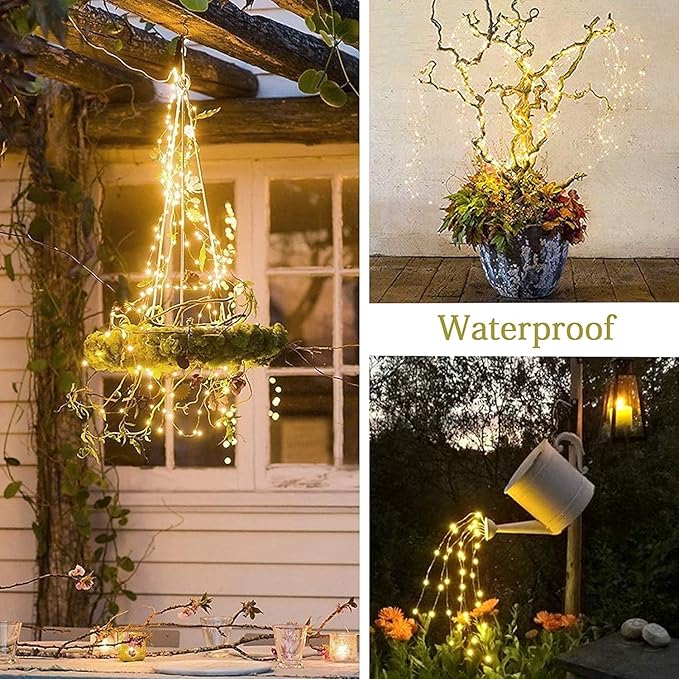 ZNYCYE Solar Waterfall Fairy Bunch Lights Outdoor Waterproof 200LEDs, 8 Modes - Image 3