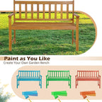 Tangkula Outdoor Acacia Wood Bench, 2-Person Garden Bench - Image 8