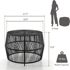 Furniture of America Ysar Boho Rattan Round Coffee Table Outdoor - Image 3