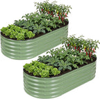 Galvanized Raised Garden Bed Outdoor, Rust-Resistant Garden Planter Box by HEALSTOK