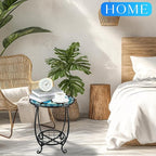 Outdoor Side Table Round Small Mosaic Patio Accent Indoor End Plant Coffee Tea - Image 4