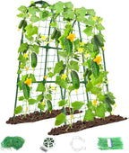 Cucumber Trellis for Raised Bed, U-Shape Garden Trellis for Climbing Plants by MYMULIKEHOME