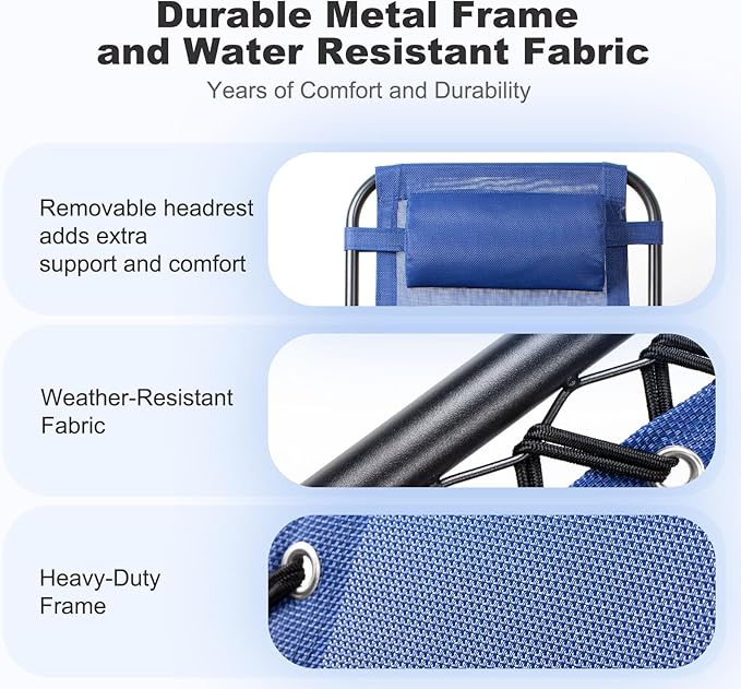 Nazhura Set of 2 Relaxing Recliners Patio Chairs Adjustable Steel Mesh Zero - Image 6